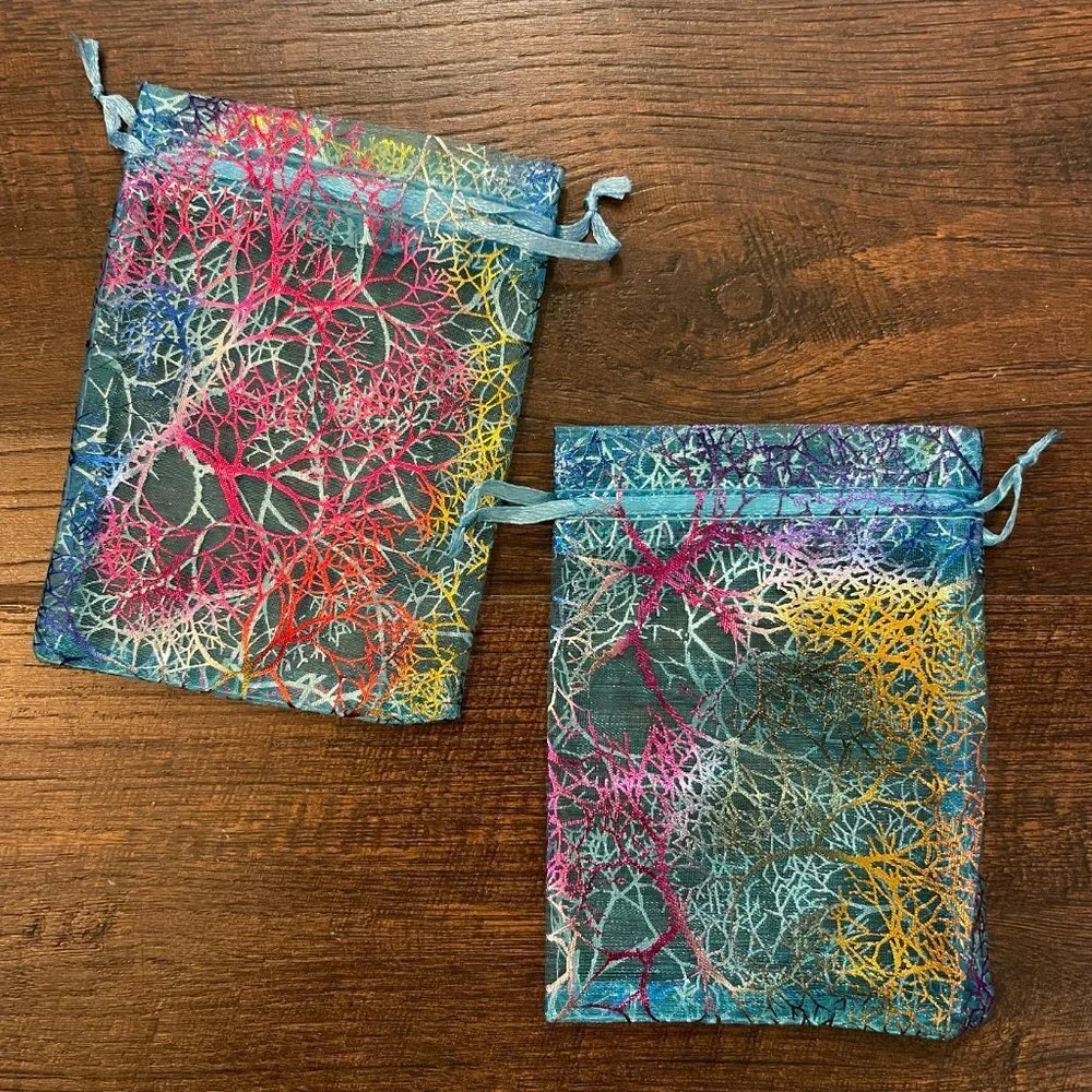Beach Coral Gift Bag Pouches with Drawstring